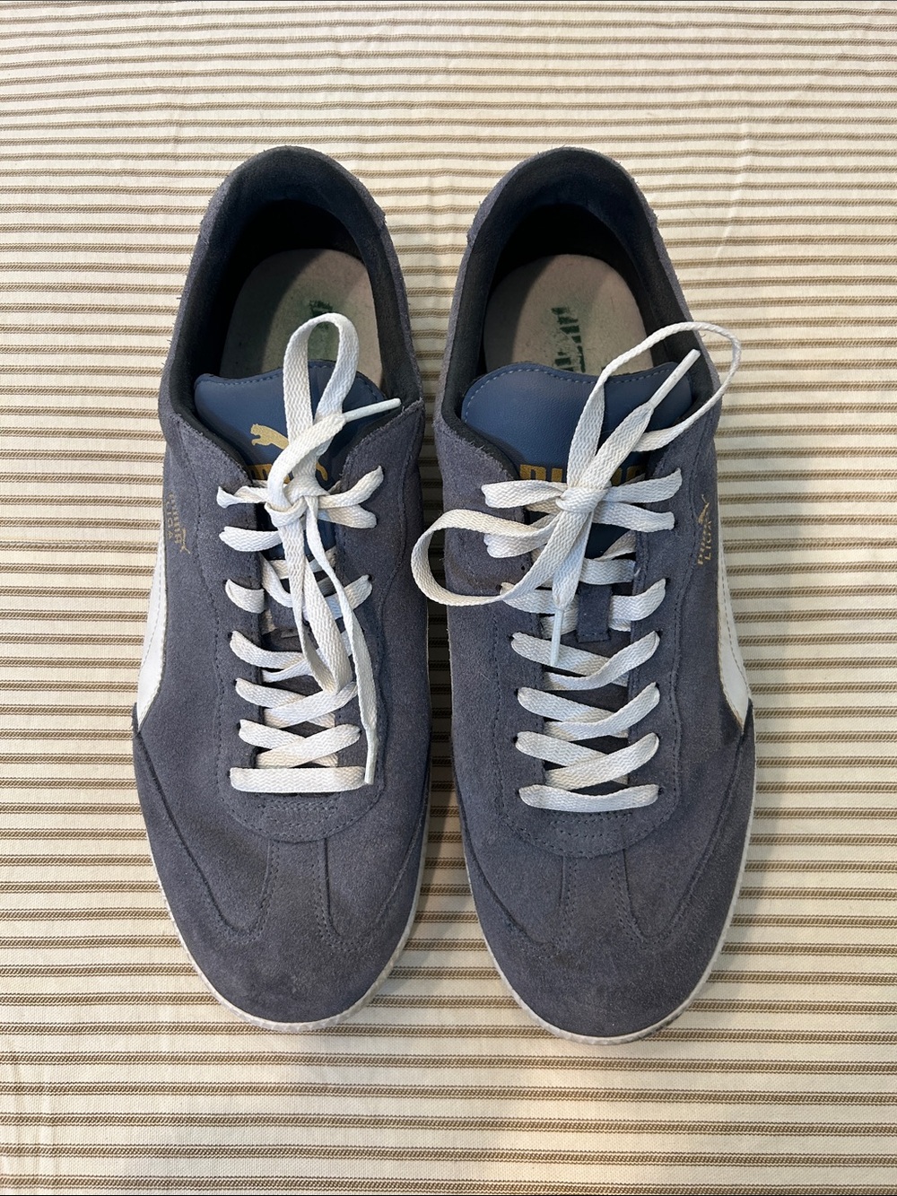 Puma Men’s Suede Sneakers in Gray and White